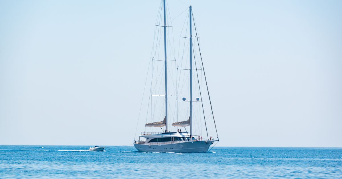 Yacht under way